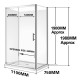 1100*750mm*1900mm Sliding Door Rectangle Shower Box